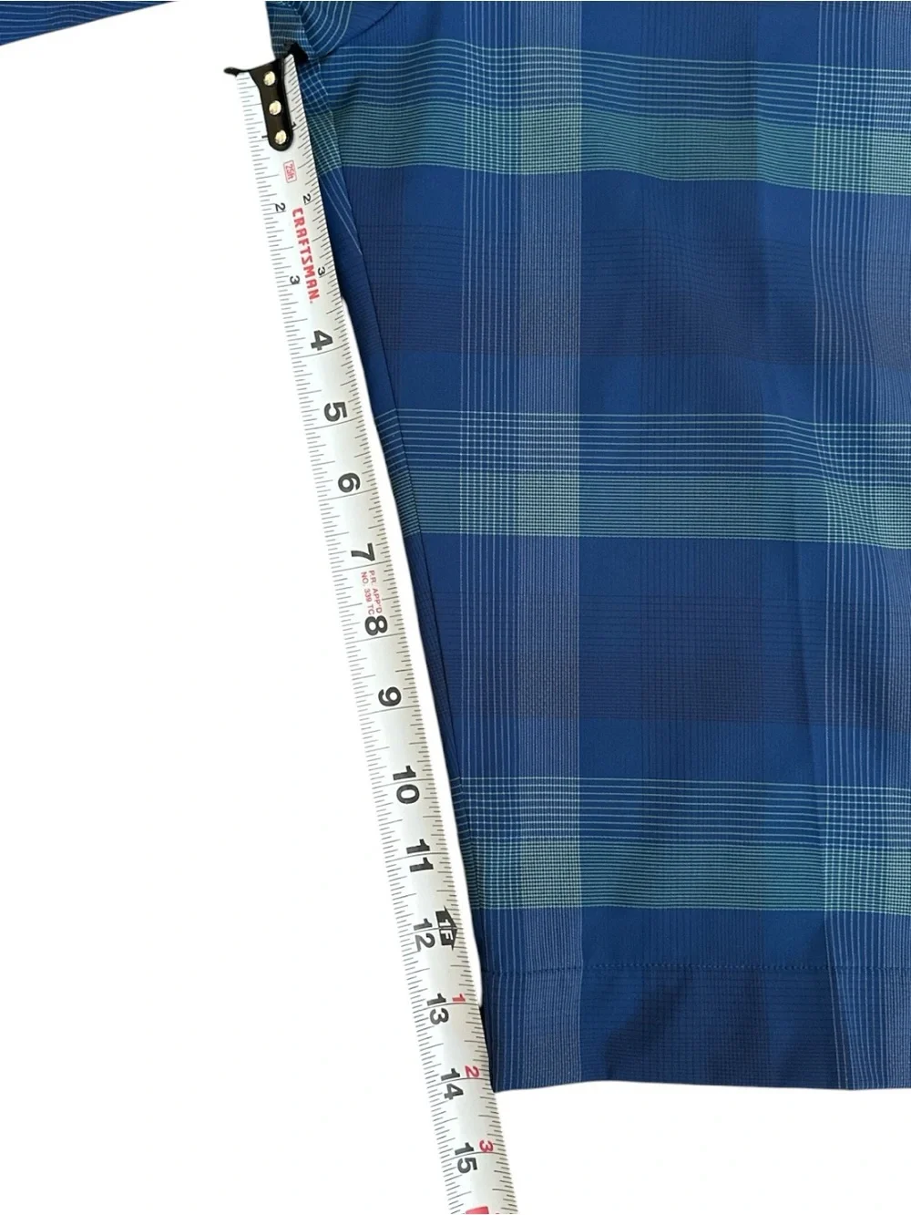 Nike Golf Dri-FIT Blue Plaid Bermuda Golf Shorts Women’s Size 8 Stretch